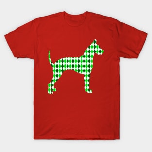 Green Harlequin Great Dane Silhouette T-Shirt